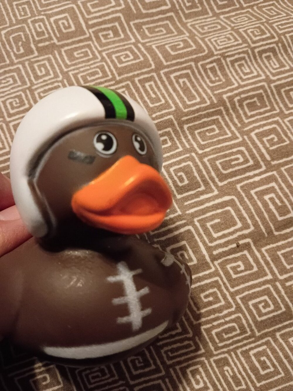 Football rubber duck toy figure
